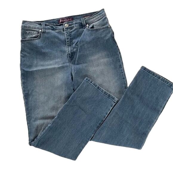 Gloria Vanderbilt Amanda Straight Leg, Stretch, Jeans Medium Wash/Rinse, Size 14 - Picture 1 of 16